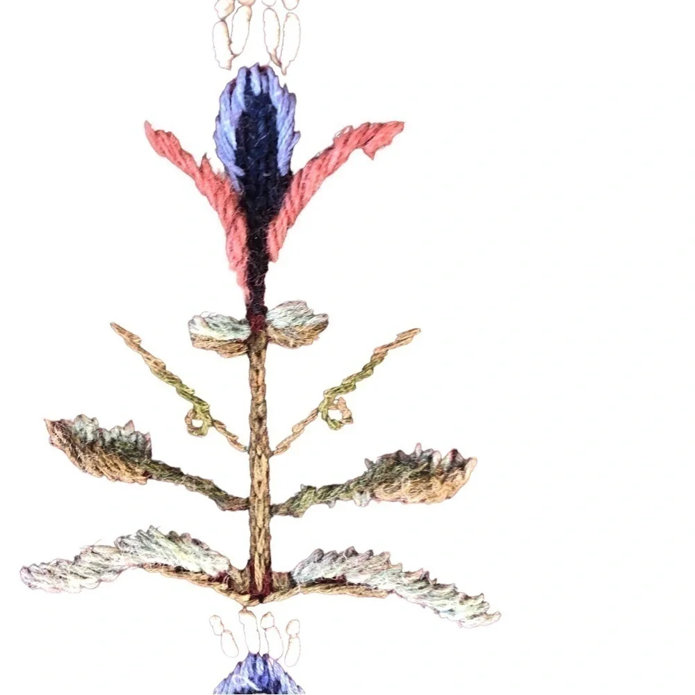 Icelandic Design Wool Zip Cardigan Women L Red and Embroidery Accents - Picture 7 of 11